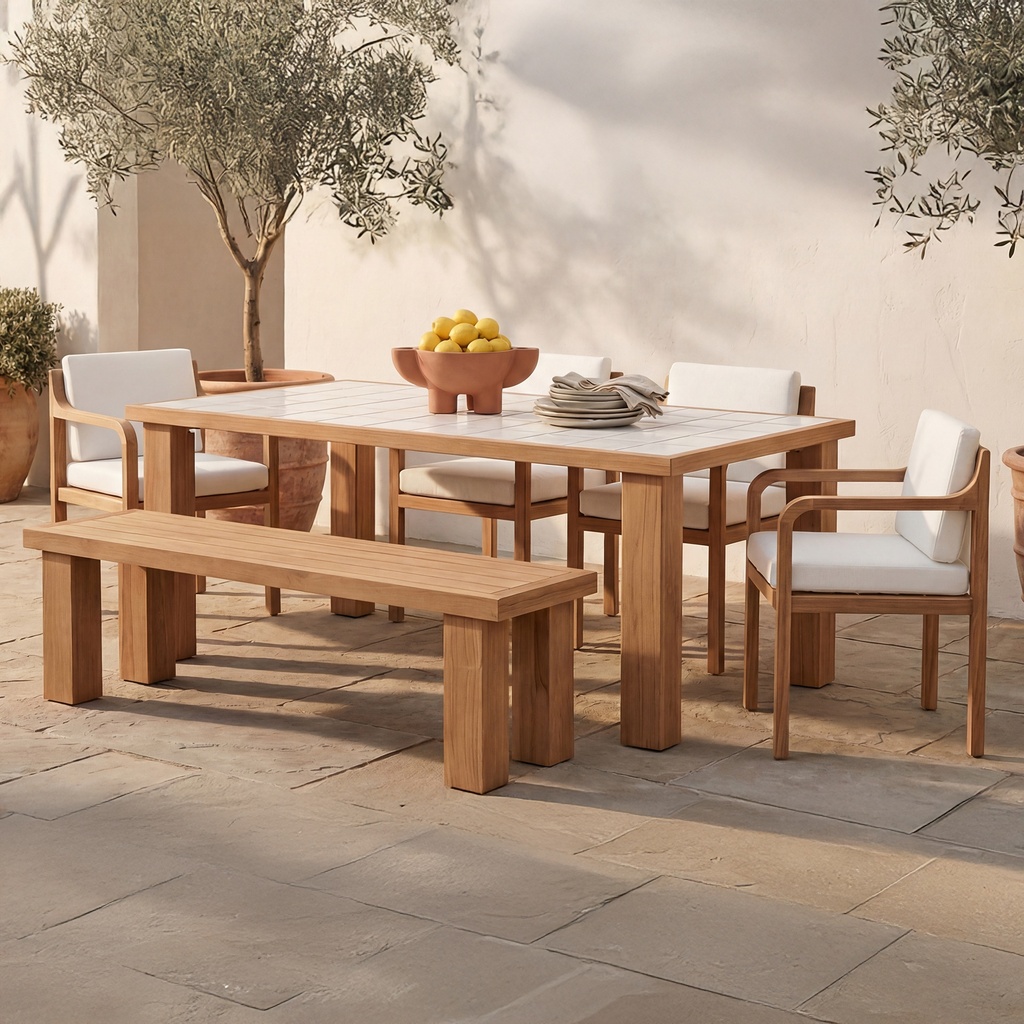 [TA-1004-24-0] Marina Outdoor Dining Table Natural