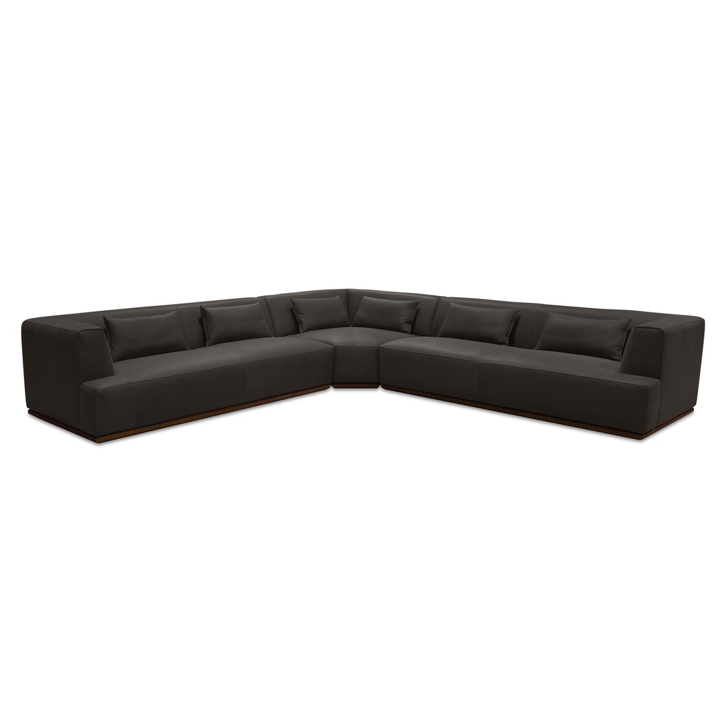 [GO-1016-20-0] Clove L-Shaped Sectional Deep Brown