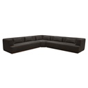 Clove L-Shaped Sectional Deep Brown
