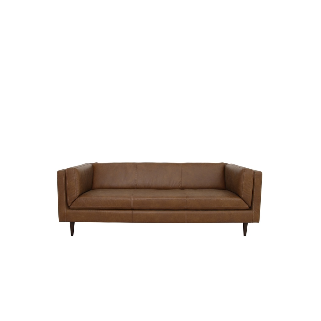 [XQ-1025-03] Woods Sofa Brown Leather