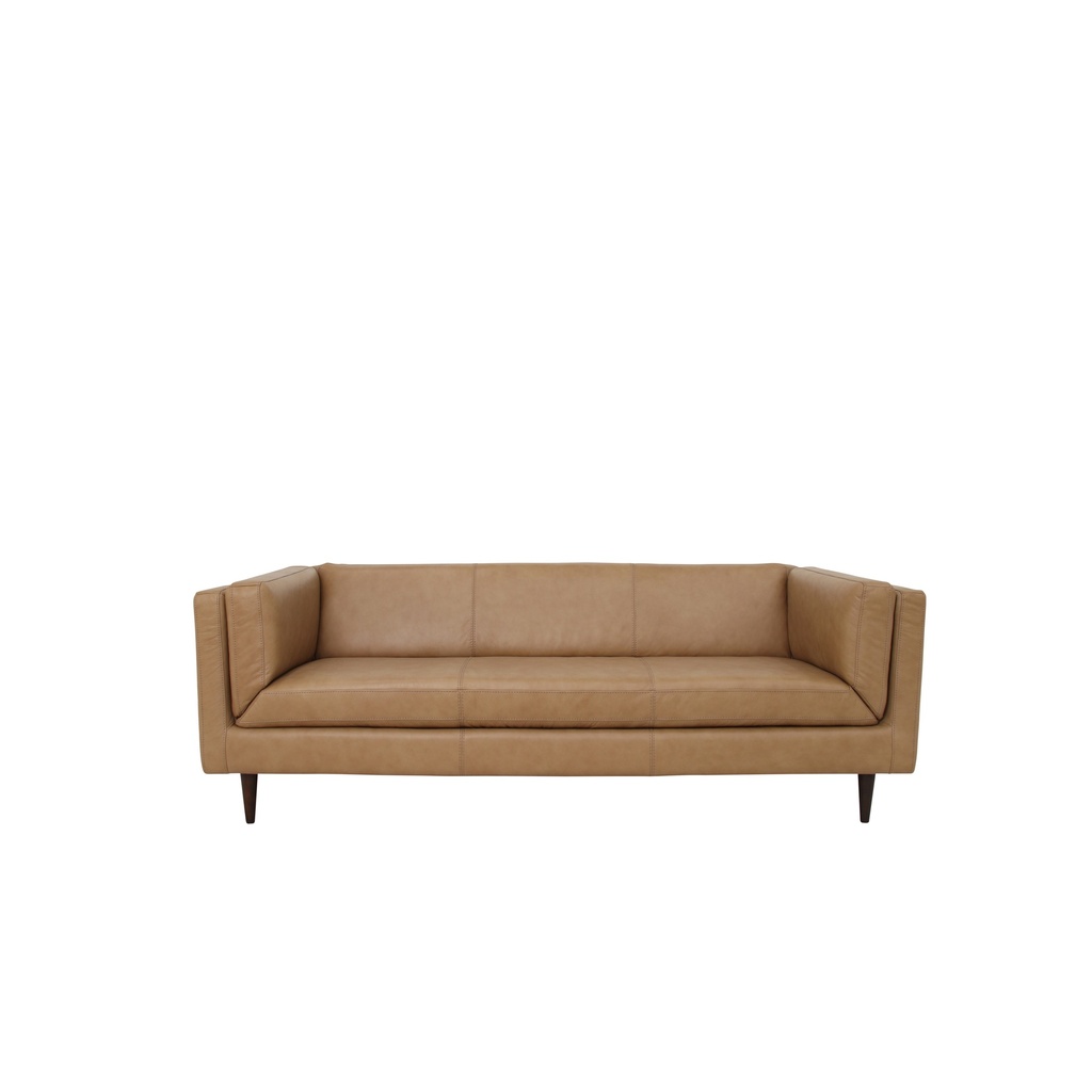 [XQ-1025-40] Woods Sofa Tan Leather