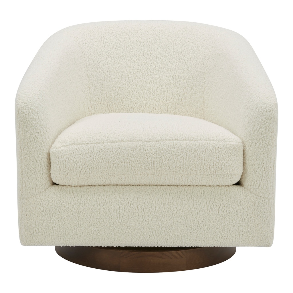 Oscy Swivel Chair Faux Shearling White