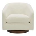 Oscy Swivel Chair Faux Shearling White