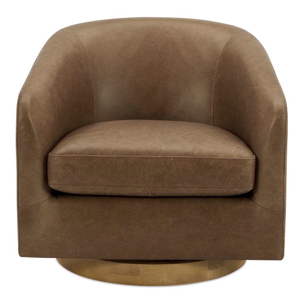 [KQ-1015-40-USA] Oscy Leather Swivel Chair Tan