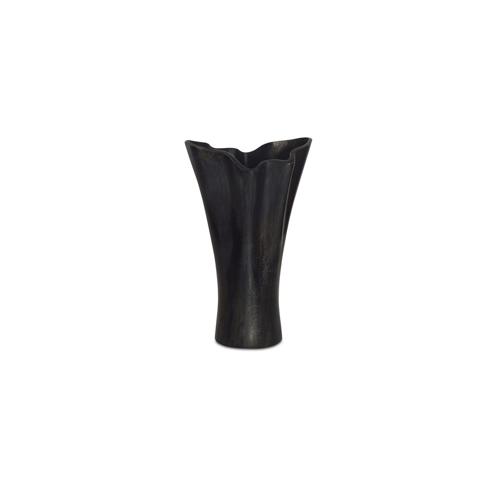 [FI-1134-02] Yeri Cast Aluminum Vase Black