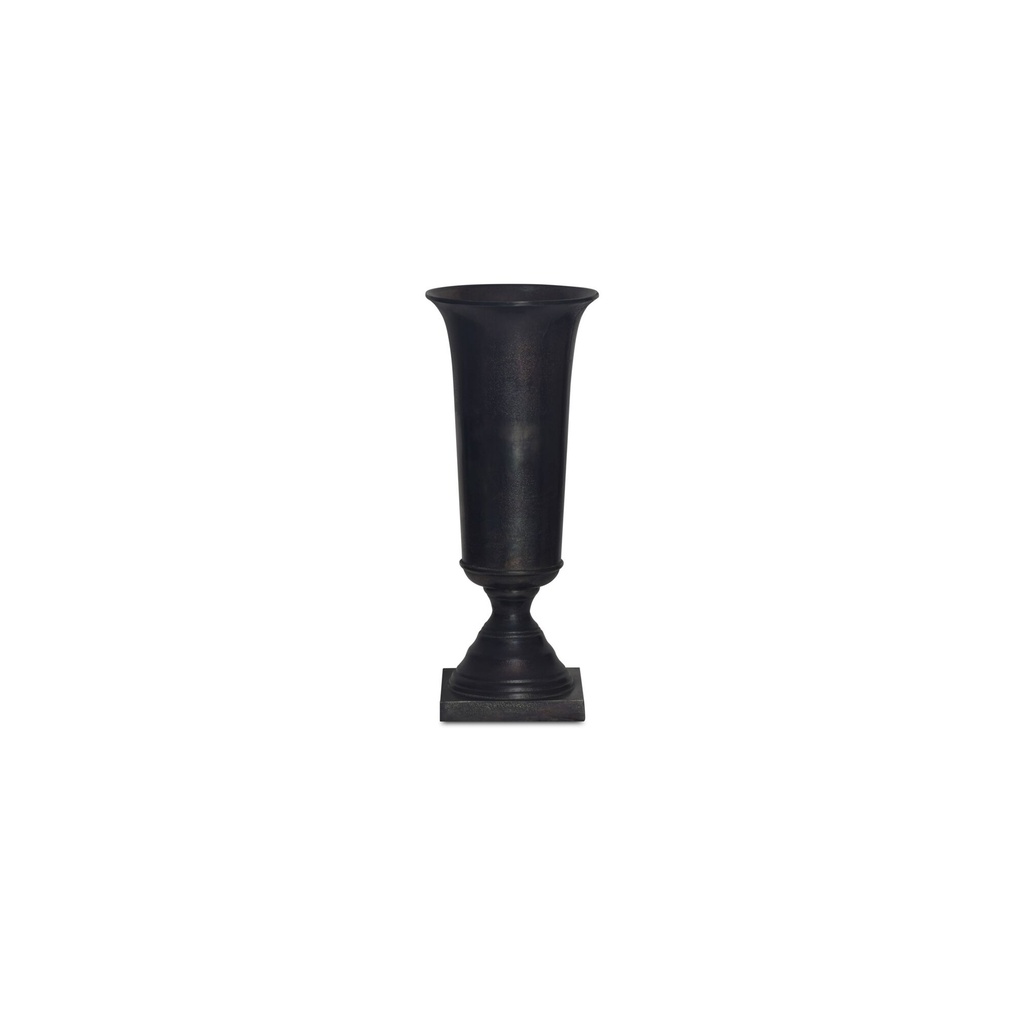 [FI-1135-02] Cassia Cast Aluminum Vase Black