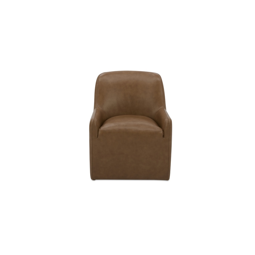 [KQ-1045-40-USA] Maisie Rolling Dining Chair Tan Leather