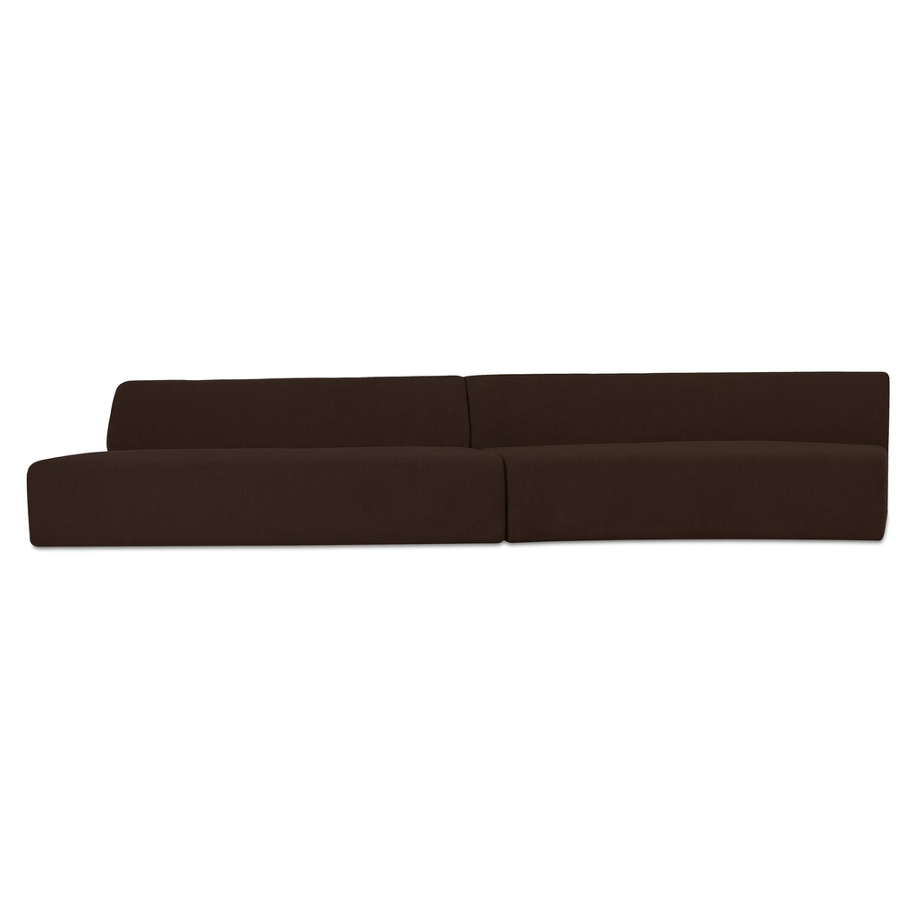 [OA-1094-20] Naomi 2 Piece Wave Modular Sectional Dark Brown