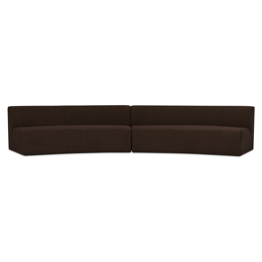 [OA-1095-20] Naomi 2 Piece Concave Modular Sectional Dark Brown