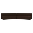 Naomi 2 Piece Concave Modular Sectional Dark Brown