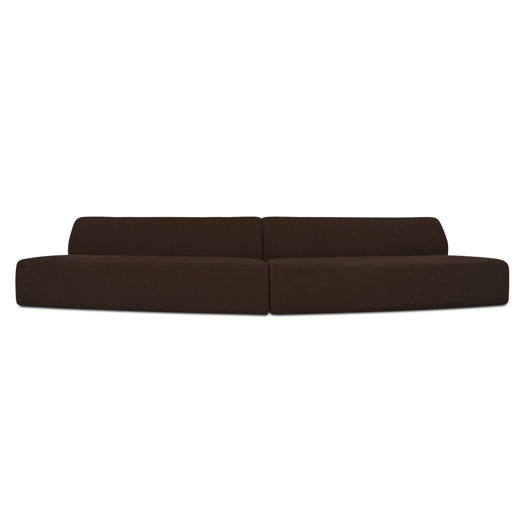 [OA-1096-20] Naomi 2 Piece Convex Modular Sectional Dark Brown