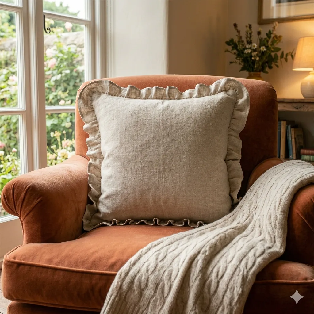 Betty 25" Cushion Beige Stripe Cover Only