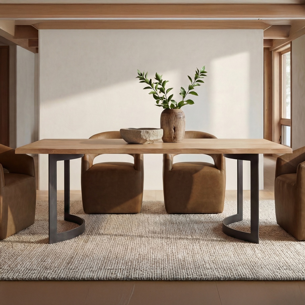 [KQ-1044-40-USA] Barrow Rolling Dining Chair Tan Leather