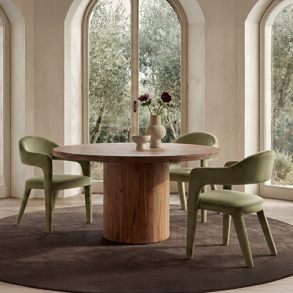 [YM-1009-27] Martens Dining Chair Green Velvet