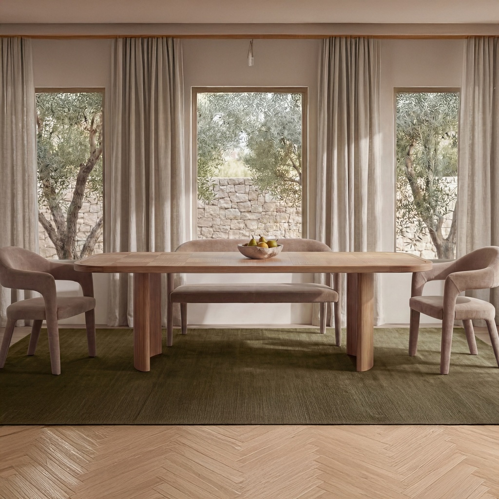 [YM-1032-21] Martens Dining Bench Camel