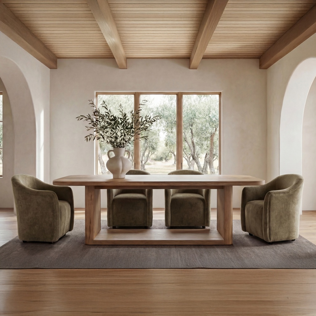 [OA-1034-45] Drava Rolling Dining Chair Light Blue