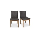 Demi Dining Chair Brown Leather-Set of Two