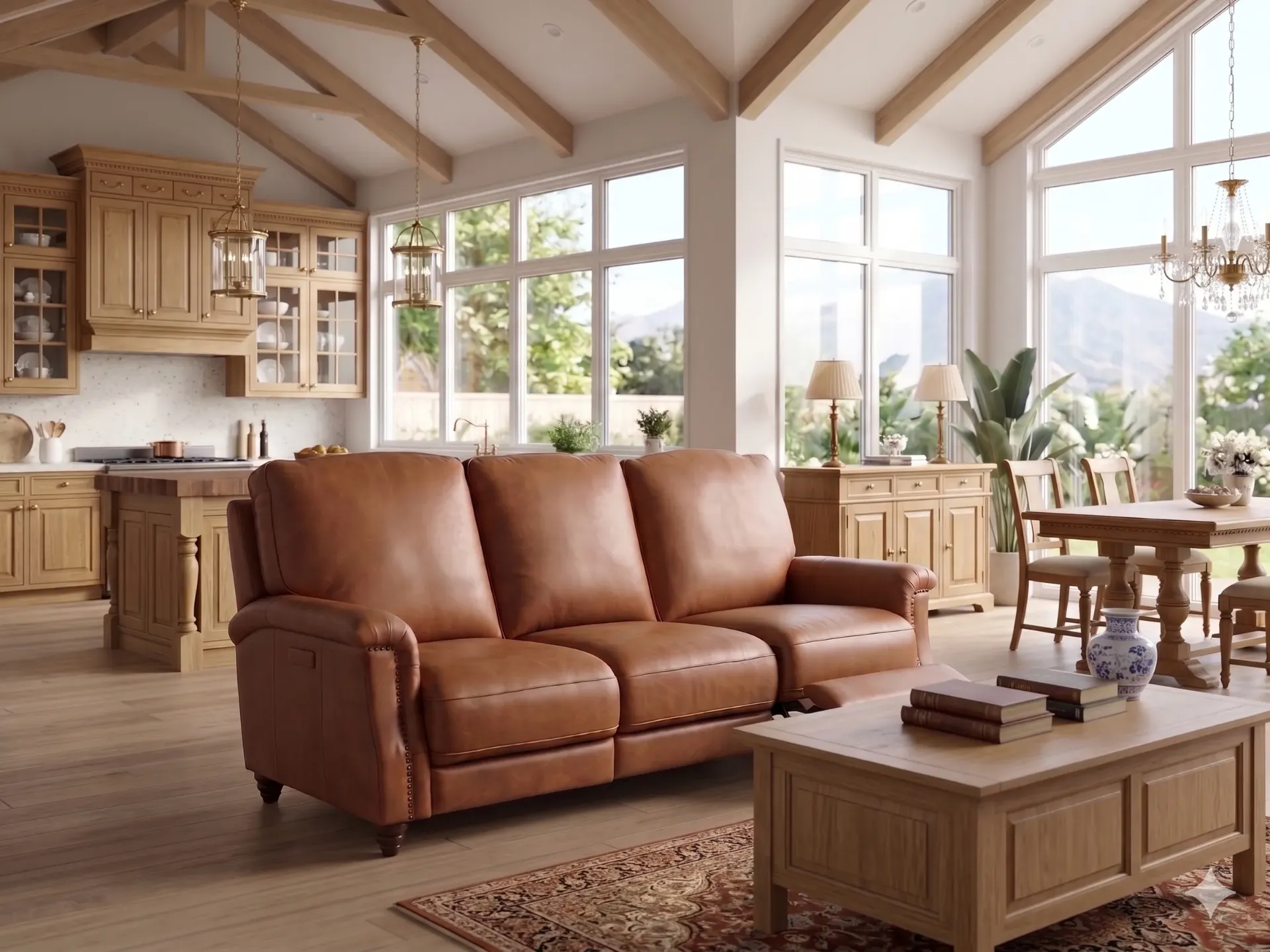 Sabian Customizable Leather Reclining Sofa