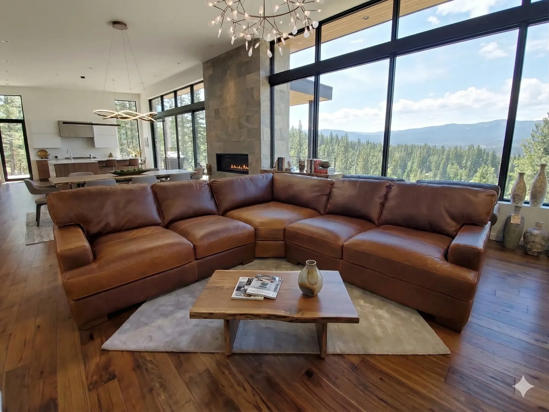 tobacco sofa Zeppelin Italian Leather Sectional Waco Tobacco